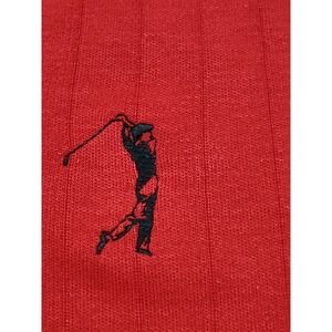 Pinnacle Golf Vest XL w/Golfer Logo ~ 100% Acrylic MADE‎ IN USA Vtg Red